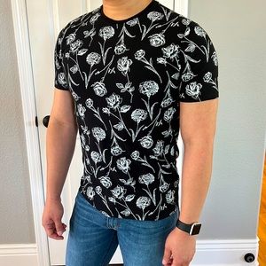 Express floral shirt, stretch cotton Medium